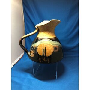 Studio Art Pottery large 56oz  Pitcher Vase Artist Autographed Richard Stafford